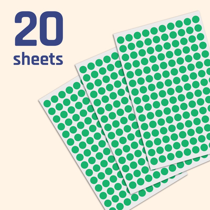 TownStix 3000 Pack, 0.375" Round Dot Stickers Circle Labels - Green - Image 3